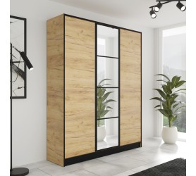 Szafa 3-Drzwiowa Edan 160 cm Dąb Craft Złoty Eden tanio od kamameble.pl