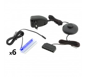 Oświetlenie LED na 6 półek niebieskie