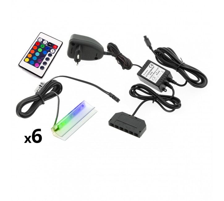 Oświetlenie LED na 6 półek RGB