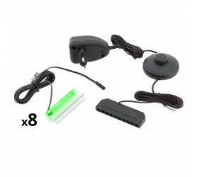 Oświetlenie LED na 8 półek zielone