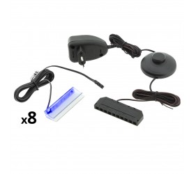 Oświetlenie LED na 8 półek niebieskie