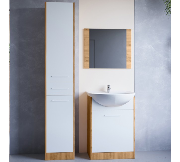 Łazienka NICO LONG dąb artisan / biały