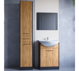 Łazienka NICO LONG czarny / dąb artisan
