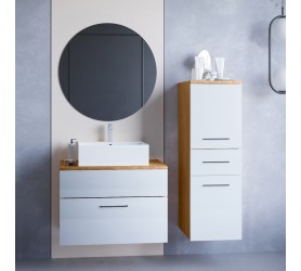 Łazienka BUSTO dąb artisan / biały połysk