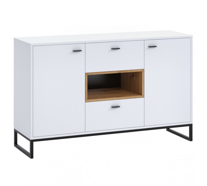Komoda OLIVIER OE02 biały / dąb artisan