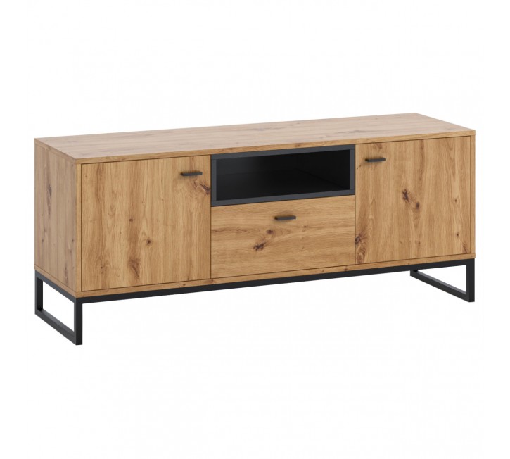 Komoda RTV OLIVIER OE07 dąb artisan / czarny