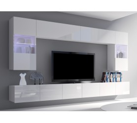 Meblościanka CALABRIA 1 biały / biały połysk