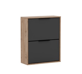 Mała Szafka na buty MIKO 60x88cm 2S dąb wotan+czarny|szafka...