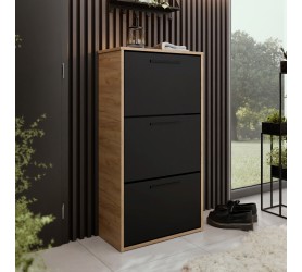 Szafka na buty stojąca 59x115 cm ASPIR dąb craft+czarny front...