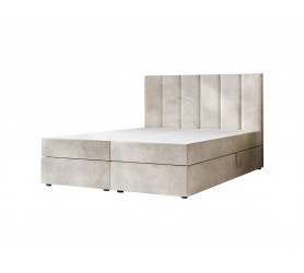 Łóżko Kontynentalne 140x200 Alfa Beżowe na białym tle