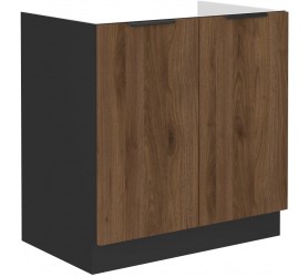 Szafka pod zlew 80cm Nela 01 czarny / orzech okapi