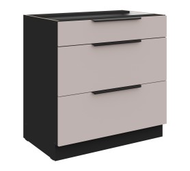 Szafka z szufladami 80 cm Nela 04 czarny / kaszmir