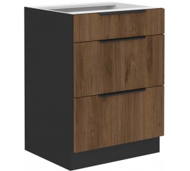 Szafka z szufladami 60 cm Nela 08 czarny / orzech okapi