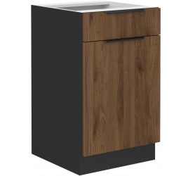 Szafka dolna z szufladą 50 cm Nela 10 czarny / orzech okapi