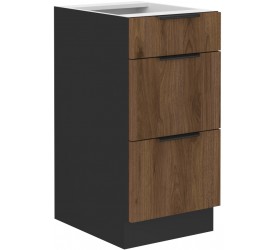 Szafka z szufladami 40 cm Nela 11 czarny / orzech okapi