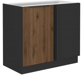 Szafka dolna narożna 105 cm Nela 15 czarny / orzech okapi