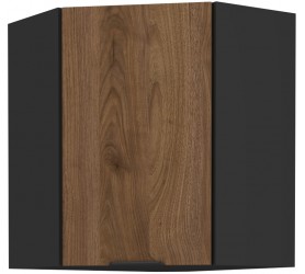 Szafka górna narożna 60 cm Nela 27 czarny / orzech okapi