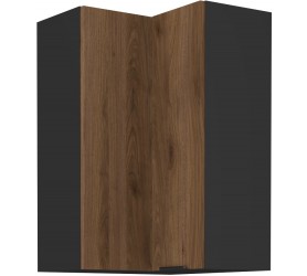 Szafka górna narożna 60 cm Nela 30 czarny / orzech okapi