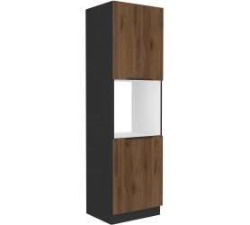 Szafka pod zabudowę piekarnika 60 cm Nela 46 czarny / orzech...