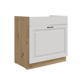 Szafka pod zlew z szufladą 80 cm SILO 02 biała grafit artisan