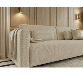 Detal zbliżenie na podłokietnik sofy Lusso