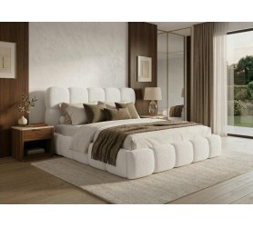 Łóżko Tapicerowane Navo białe