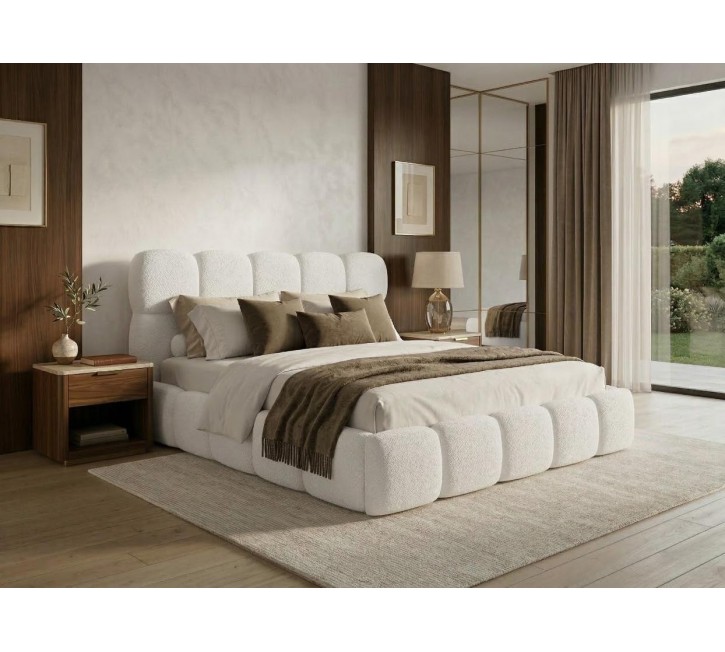 Łóżko Tapicerowane Navo białe