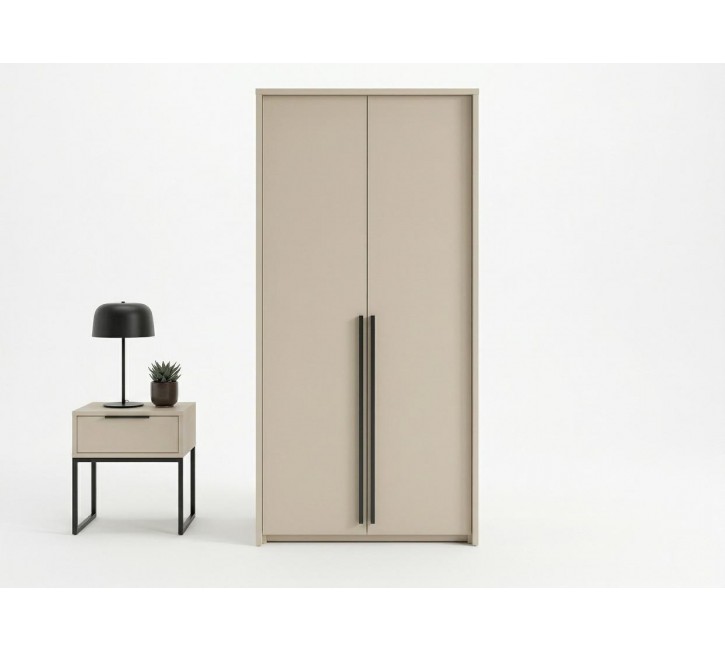 Szafa Wąska 105 cm Candelo 2-Drzwiowa Beż Piaskowy