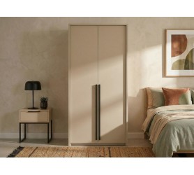 Szafa Wąska 105 cm Candelo 2-Drzwiowa Beż Piaskowy w aranżacji