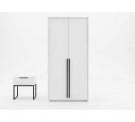 Szafa Wąska 105 cm Candelo 2-Drzwiowa Biała