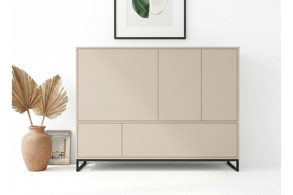 Komoda Industrialna 160 cm Candelo Piaskowy Beż Styl Loft