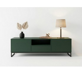 Komoda RTV 160 cm Candelo Z Szufladą - Szafka Loft - butelkowa zieleń