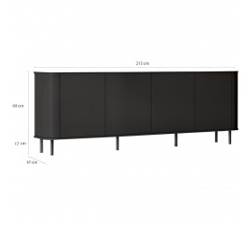 Komoda RTV Azilia Czarna 215 cm Azelio
