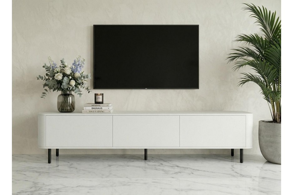 Komoda RTV Biała 215 cm Azilia Azelio