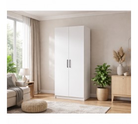 Mała szafa uchylna 2D 80 cm GELD Biała szafa z półką do...