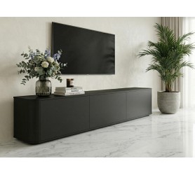 Nowoczesna Komoda RTV Czarna 215 cm Azilia Azelio