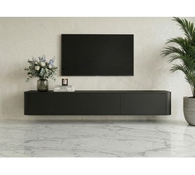 Komoda RTV Wisząca 215 cm Czarna Azilia Azelio