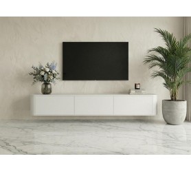 Komoda RTV Wisząca 215 cm Biała Azilia Azelio