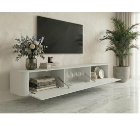 Komoda RTV Wisząca 215 cm Biała Azilia Azelio