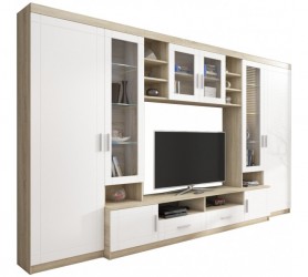 Meblościanka ROMA 340 cm dąb sonoma / biały | duża...