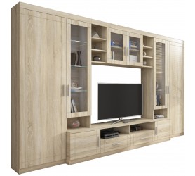 Meblościanka ROMA 340 cm dąb sonoma / biały | duża...