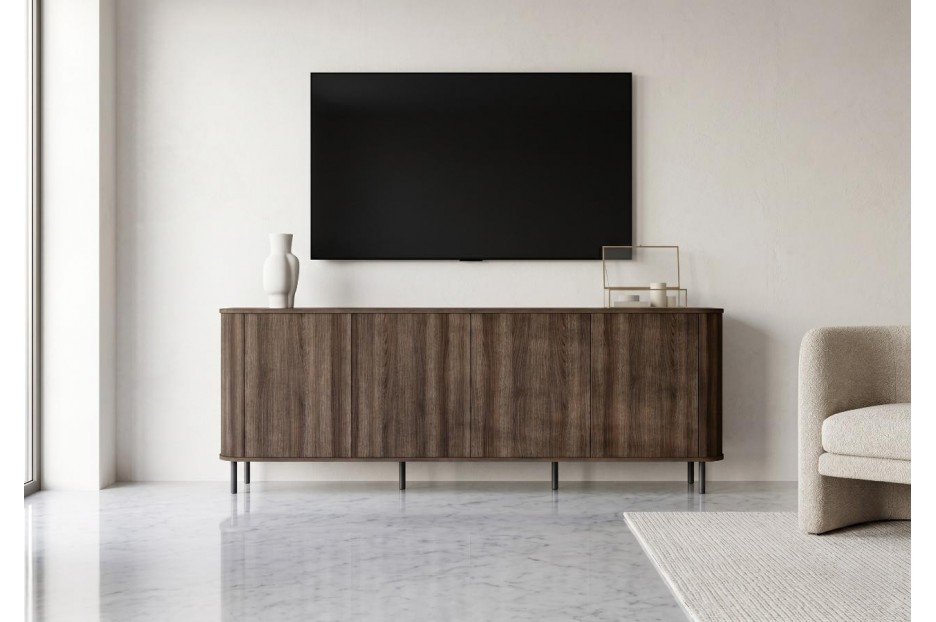 Komoda RTV Azilia Dąb Barock 215 cm 4-Drzwiowa Azelio