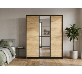 Szafa 3-Drzwiowa Edan 160 cm Dąb Craft Złoty Eden tanio od kamameble.pl