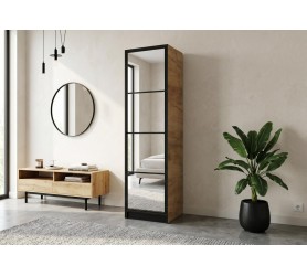 Szafa 1-Drzwiowa Z Lustrami 53 cm Edan Dąb Craft Złoty Edan tanio od kamameble.pl