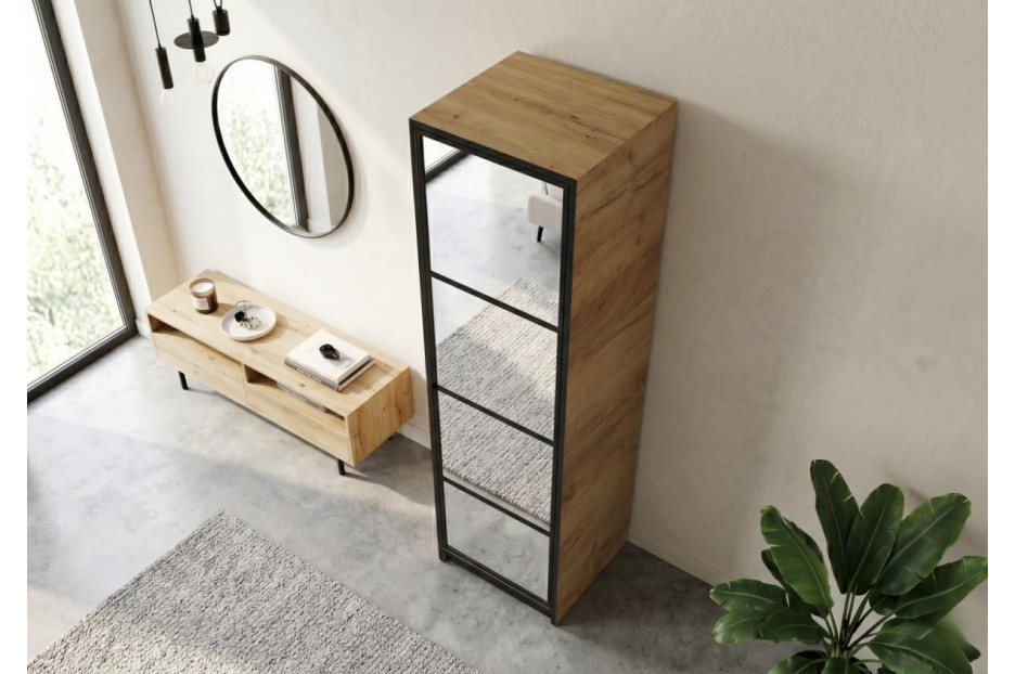 Szafa 1-Drzwiowa Z Lustrami 53 cm Edan Dąb Craft Złoty Edan tanio od kamameble.pl