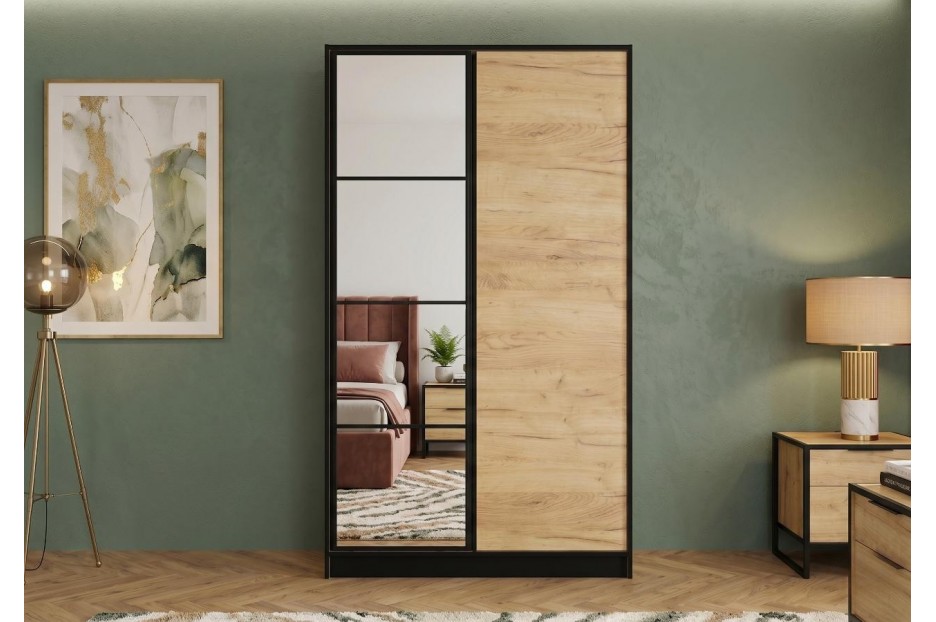 Szafa Z Lustrami Edan 105 cm Dąb Craft Złoty Eden tanio od kamameble.pl temu