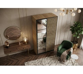Szafa Z Lamelami Edan 105 cm Dąb Craft Złoty Eden tanio kamameble.pl