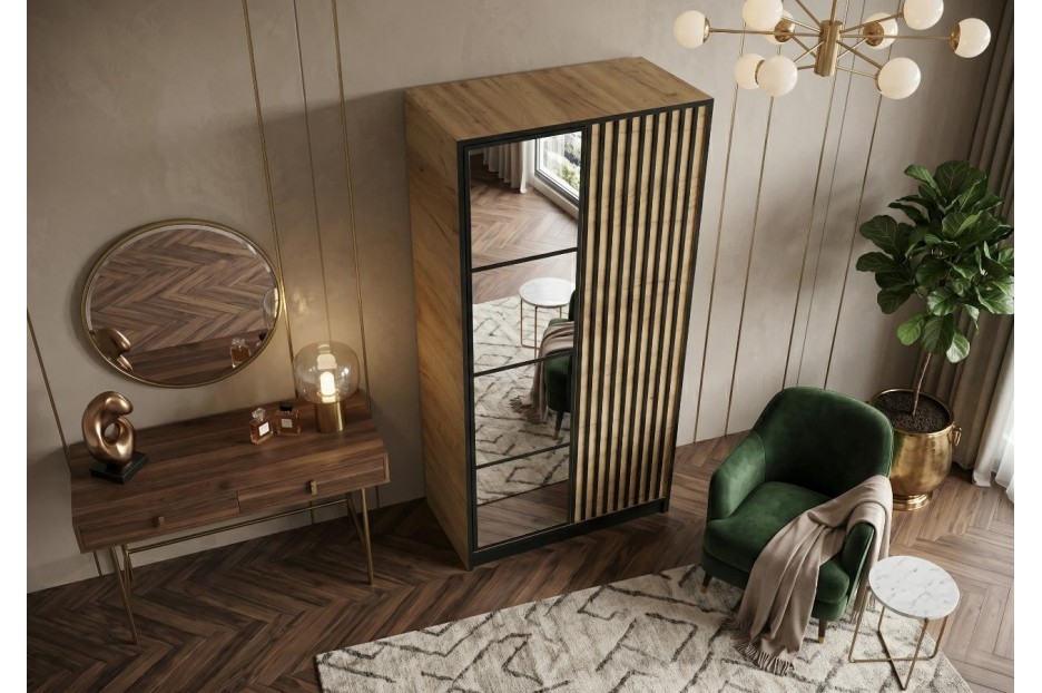 Szafa Z Lamelami Edan 105 cm Dąb Craft Złoty Eden tanio kamameble.pl