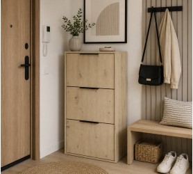 Szafka na buty MIKO 3S dąb artisan+czarny uchwyt|organizer...