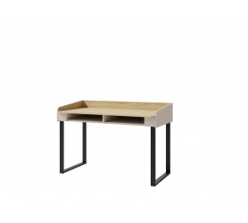 Biurko z półkami 125 cm Alvero 10 na metalowych nóżkach  beż...
